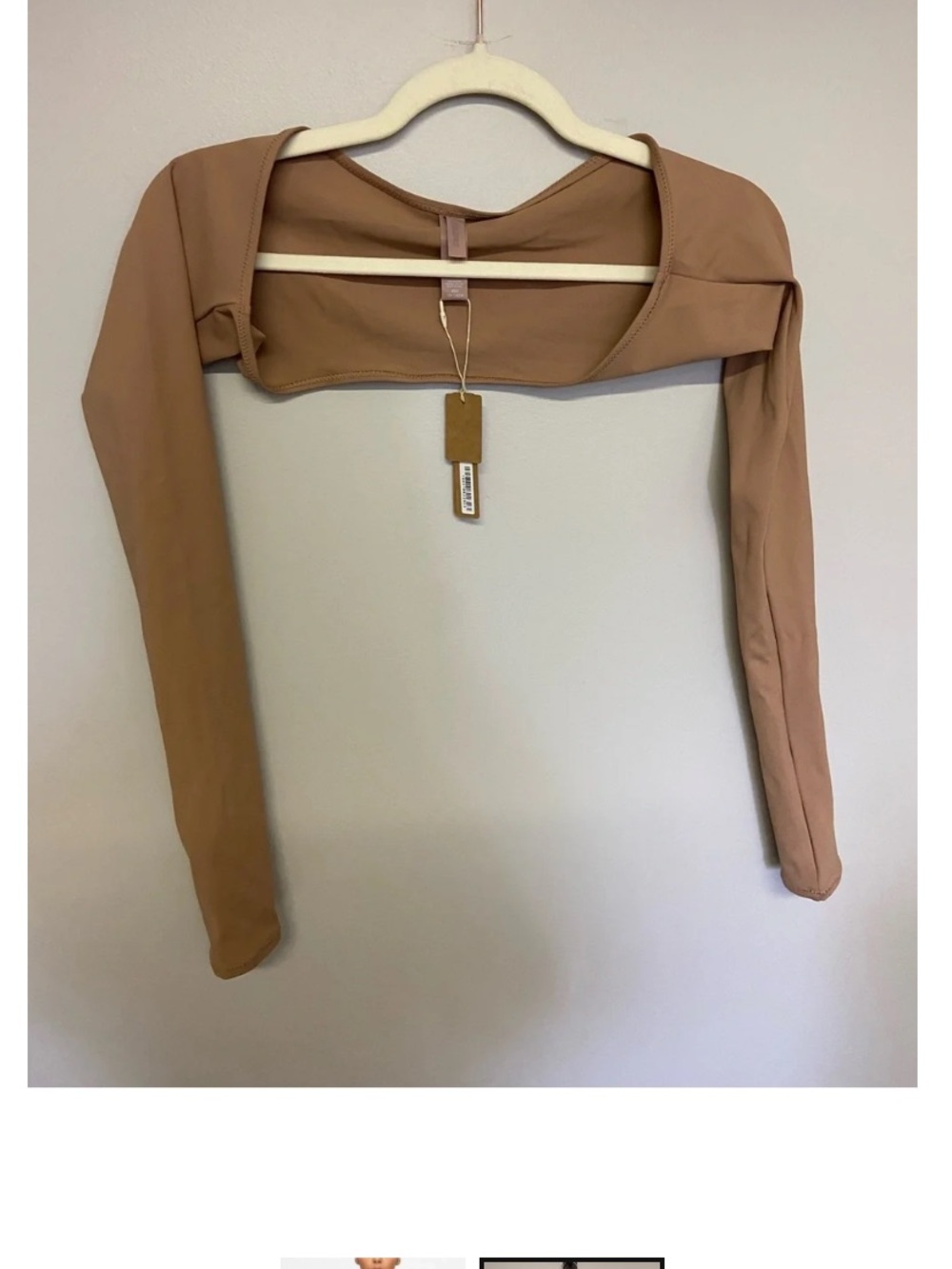SKIMS Brown Long-Sleeve Crop Bikini Set - Picture 2 of 2